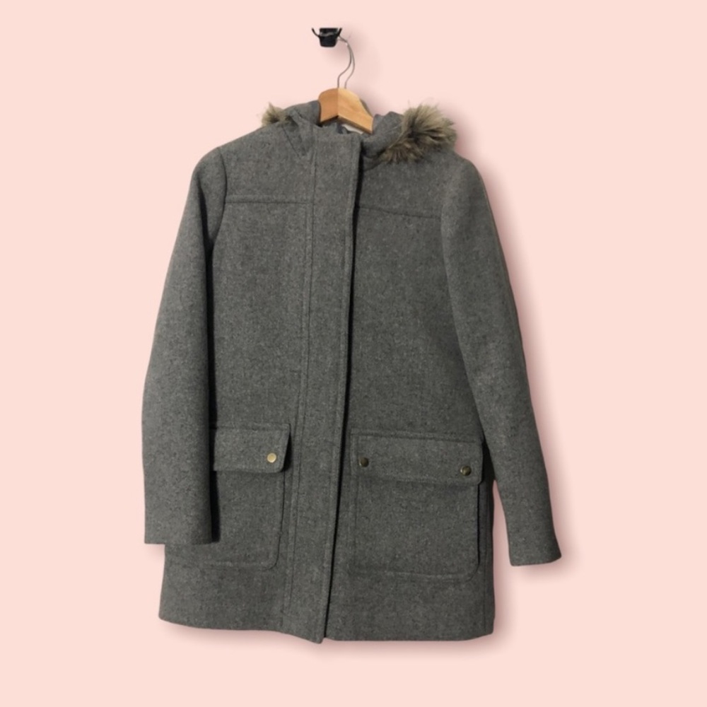 J. Crew Mercantile Wool Blend Parka Coat